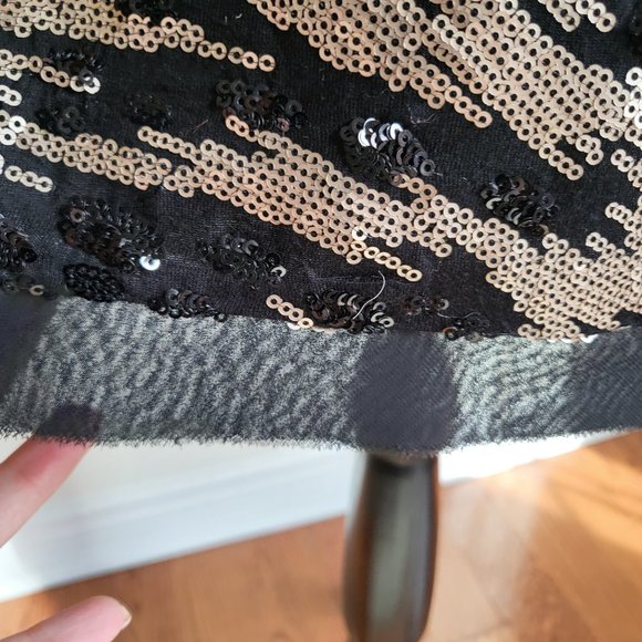 Eliza J, Sequined Shift Dress, Black and Bronze, Size 8 - Picture 8 of 14